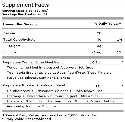 Limu Plus - Supplement Facts - Limu Moui Plus